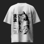 Glitch Cat Glitched White Oversized T-Shirt