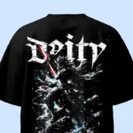 Glitch Deity Black Oversized T-Shirt
