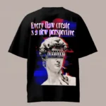Glitch Every Flaw Creates New Perspective Black Oversized T-Shirt