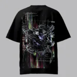 Glitch Glitched Ball Black Oversized T-Shirt