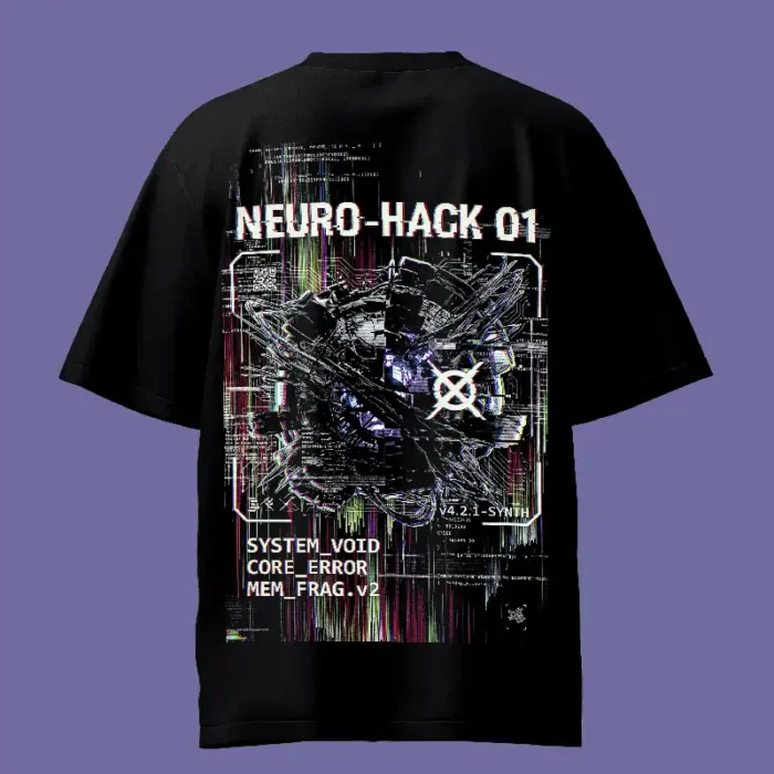 Glitch Glitched Ball With Text Black Oversized T-Shirt