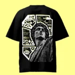 Glitch Roman Style 1 Black Oversized T-Shirt