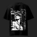 Glitch Roman Style 2 Black Oversized T-Shirt